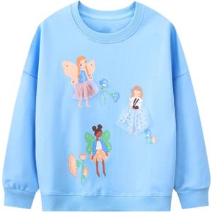 Toddler Girl Cotton Long Sleeve Sweatshirt Christmas Clothing 2-9Y (Blue) Toddler Girl Cotton Long Sleeve Sweatshirt Christmas Clothing 2-9Y (Blue)