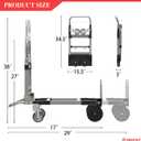 Suzhi Convertible Hand Truck Dolly Cart with Wheels Heavy Duty/with 4 Wheels / 500Lbs Load, 2 Straps for Furniture/Appliance/Carton/Warehouse/Office/no Need to Install, Easy to fold as Video