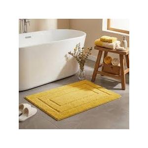 GRANNY SAYS Bathroom Rugs Non Slip Washable, Soft Bath Mats for Bathroom, 16" x 24", Super Absorbent Bath Mat Small Rug, Shaggy Shower Room Floor Mat, Tub, Yellow