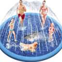 Raxurt Splash Pad for Kids and Dogs, 118'' Super Large Anti-Slip Splash Sprinkler Pad for Baby Toddler, Thicken Splash Pad Dog Pool Summer Outdoor Water Toys
