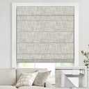 UNISHADES no Drill Cordless Roman Shades for Windows, 30" W 64" H - 100% Blackout - Linen - Beige