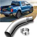 Vehisyncpro Elbow Exhaust Tip, 4 Inch Chrome Diesel Exhaust Tip with a Clamp, 4 to 6 Inch Exhaust Elbow Tip for Pick-up trucks