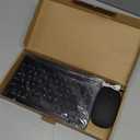 Ultra-Slim Small Bluetooth Keyboard and Mouse Combo Portable Rechargeable Wireless Keyboard for Android Tablet Cell Phone Samsung Smartphone iPhone iPad mini Pro Air 10.2 10.9 11 12.9 13 inch (Black)