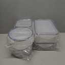 32 Piece Food Storage Container with Lids (16 Containers + 16 Lids) - Plastic Food Containers with Lid, Airtight Leak Proof Snap Lock, BPA Free Storage Containers (Transparent - 32 Pcs)