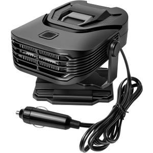 12V 200W Car Heater & Cooling Fan - Rapid Windscreen Defogger & Window Defroster for Winter & Humid Weather - Safe & Portable with Cigarette Lighter Plug-In for All Cars - Pink