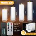 Rossesay 8" 10" 12" 14" x 4" Large Waterproof Outdoor Flameless Candles, 4 Pcs LED Pillar Candles with Remote and Timers Battery Operated Jumbo Flickering for Home Patio Church Lanterns(White)