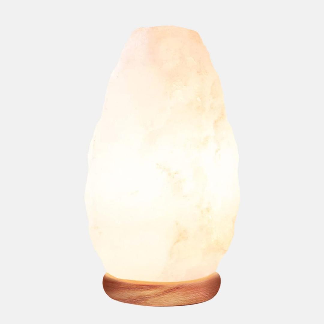 Himalayan Glow White Salt Crystal Lamp, Natural Salt Night Light, Hand Crafted Salt Lamps with Neem Wooden Base, Salts Lamp Bulb,(ETL Certified) Dimmer Switch | 5-7 LBS