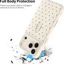 KANGHAR Compatible with iPhone 17 Pro Max Case 2025, Silicone Spot Cute Pattern, Wristband Kickstand Camera Protection Soft Slim Cover for Girls Women -White