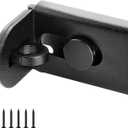 Sliding Door Lock, 90 Degree Door Hasp Latch Lock, Stainless Steel Security Right Angle Padlock with Screws for Push/Sliding/Barn Doors (1PC, Black)