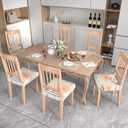 Stretch Dining Chair Seat Covers Set of 6,Dining Chair Slipcovers, Floral Printed Chair Covers,Soft Fabric Washable Upholstered Chair Seat Protector, No Rear Covers for Home Kitchen Dining Room (Dahlia)