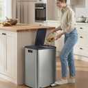 SONGMICS Trash Can, 2 x 8 Gallon (2 x 30 L) Dual-Compartment, Soft-Close