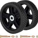 CheeMuii 7 Inch Lawn Mower Wheels 2 Pack 7" Push Mower Wheels with Bolts Gaskets and Lock Nuts Kit Fit for Most Standard push Lawn Mowers/Generator/Garden Tiller/Handtruck