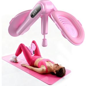 Thigh Trainer with Resistance Adjustment, Pelvic Floor Exercise Devices with LED Display, Inner Thigh Exerciser with Soft EVA Padding, Kegel Exerciser for Women