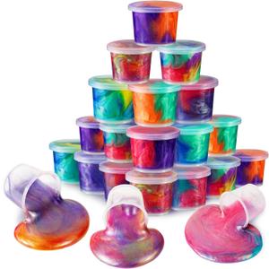 Galaxy Slime Putty 24pack Toy Party Favors for Girl, Non-Sticky, Stress Relief Toy for Boys, Easter Basket Stuffers, Christmas Stockings