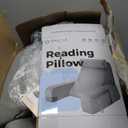 ENITYA Reading Pillow for Sitting in Bed Adult, 19" Back Support Pillow for Bed Sitting up, Backrest Cushion for Reclining,Gaming,Resting,Watching TV in Couch or Floor, Wedge with Arms, Medium(Grey)