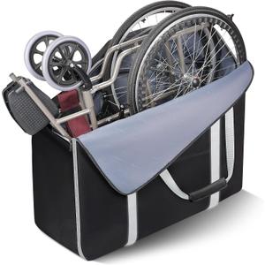 Ytonet Wheelchair Bag, Wheelchair Accessories Designed for Foldable Wheelchairs, With dimensions of 34" L x 11" W x 32" H, Water-Resistant Walker Bag Rollator Accessories, Portable for Car TSA Travel
