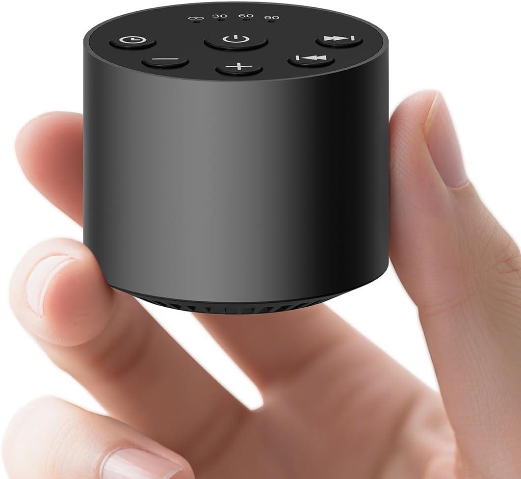 Color Noise Sleep White Noise Portable Sound Machines with 30 Soothing Sounds 32 Levels Volume Compact 4 Timer Options Auto-Off and Memory Function for Travel Home Everyone (Black)