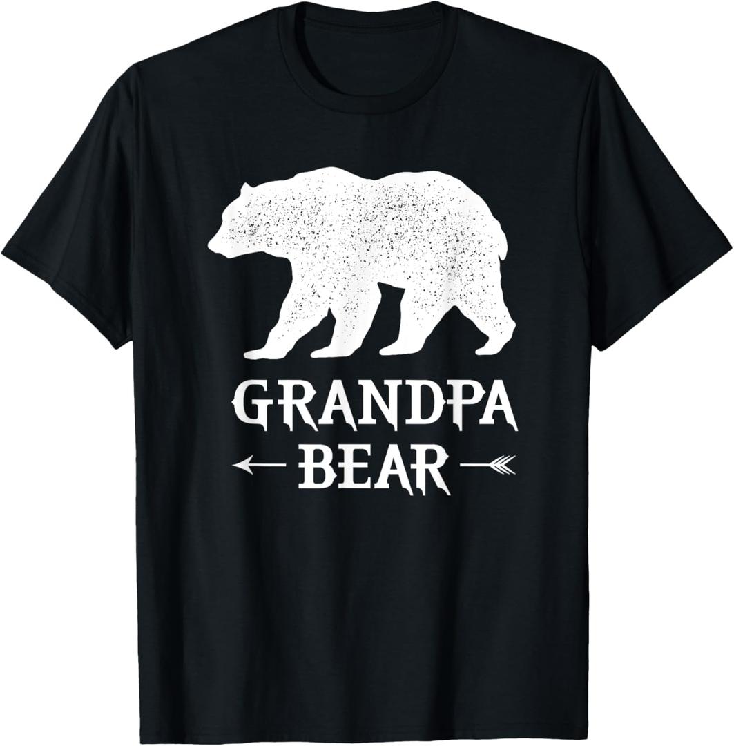 Grandpa Bear funny father's day family design for grandpa pa T-Shirt (Black), Small