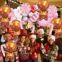 3 x 13Pcs Gingerbread Balloons and Candy Cane Foil Balloons for Pink Christmas Gingerbread Decorations, Christmas Candy Cane Birthday Baby Shower Party Decorations