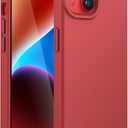 JETech Silicone Case for iPhone 14 6.1-Inch, Silky-Soft Touch Full-Body Protective Phone Case, Shockproof Cover with Microfiber Lining (Red)