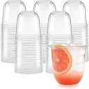 Alaeseje 100 Pcs Disposable Stemless Wine Glasses,12 oz Round Bottom Crystal Plastic Cocktail Cups,Clear Party Cups for Meeting Weddings Birthday Party Supplies