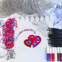 Winlyn 27 Sets Heart Suncatchers Ornaments Decoration DIY Window Paint Art Stickers Craft Kit Heart Sun Catchers for Kids Mother's Day Gift Valentine's Day Classroom Art Project Party Favors