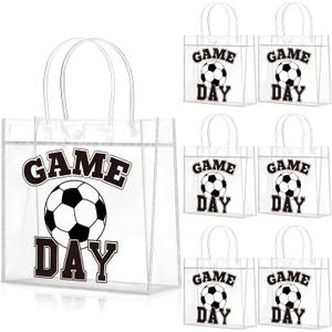 Wesnoy 20 Pcs Soccer Goodie Bags Soccer Gameday Goodie Gifts Bags with Handles Reusable Sport Themed Treat Boxes for Candy Birthday Party Supplies 8 x 8 x 3.15''