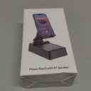 Gifts for Men Women, Phone Stand with Bluetooth Speaker, HD Surround Sound Speaker, Compatible with all iPhone/Android phones iPad Kindle, Cool Gadget Gift for Men Women Dad Mom Christmas Birthday (Black)