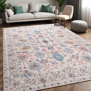 Area Rug for Living Room, 8x10 Washable Non Slip Large Faux Wool Throw Rug, 0.3 Low Pile & Non-Shedding Boho Large Carpet Rugs for for Dining Room, Bedroom, Office (Beige) Area Rug for Living Room, 8x10 Washable Non Slip Large Faux Wool Throw Rug, 0.3 Low Pile & Non-Shedding Boho Large Carpet Rugs for for Dining Room, Bedroom, Office (Beige)