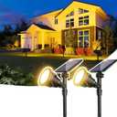 ROSHWEY Solar Spot Lights Outdoor Spotlight 18 LED Waterproof Landscape Spotlight for Garden Lawn Backyard Patio Porch Wall Deck Garage (WarmWhite- 2 Pack)