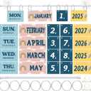 Containlol Boho Classroom Calendar Set Bulletin Board Boho Flip Calendar for Classroom Rainbow Theme Decor with Colorful Week Month Day Year Cards Rod O-ring for Back to School Teacher Wall Board
