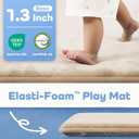 1.3" Thick Baby Floor Play Mat 59x79, Basic Padded Foam Mat for Tummy Time Crawling, Non Slip Cushioned for Babies Toddlers Infants Kids (Beige)