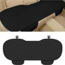 Car Front Seat Cover, Non-Slip & Breathable Bench Seat Cover with Side Pockets, Universal All-Season Car Seat Cushion Pad for Most Cars, Car Interior Accessories (Rear Seat Cover/Black)