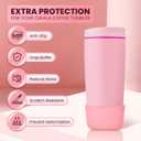 2 x 2pcs Silicone Boot for Owala Smoothsip Slider Coffee Tumbler 12oz 20oz, Anti-Slip Protective Sleeve, Rubber Bottom Protector for Travel Coffee Mug, Cup Tumblers Accessories for Owala', Pink