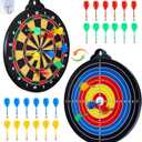 Magnetic Dart Board - 12Magnetic Darts+12Sticky Balls Or 2 Toy Gun+40 Foam Dart,Fun for Family Game and Party with Friends, Christmas Birthday Gifts Toys for 3-12 Year Old Boys (Large)