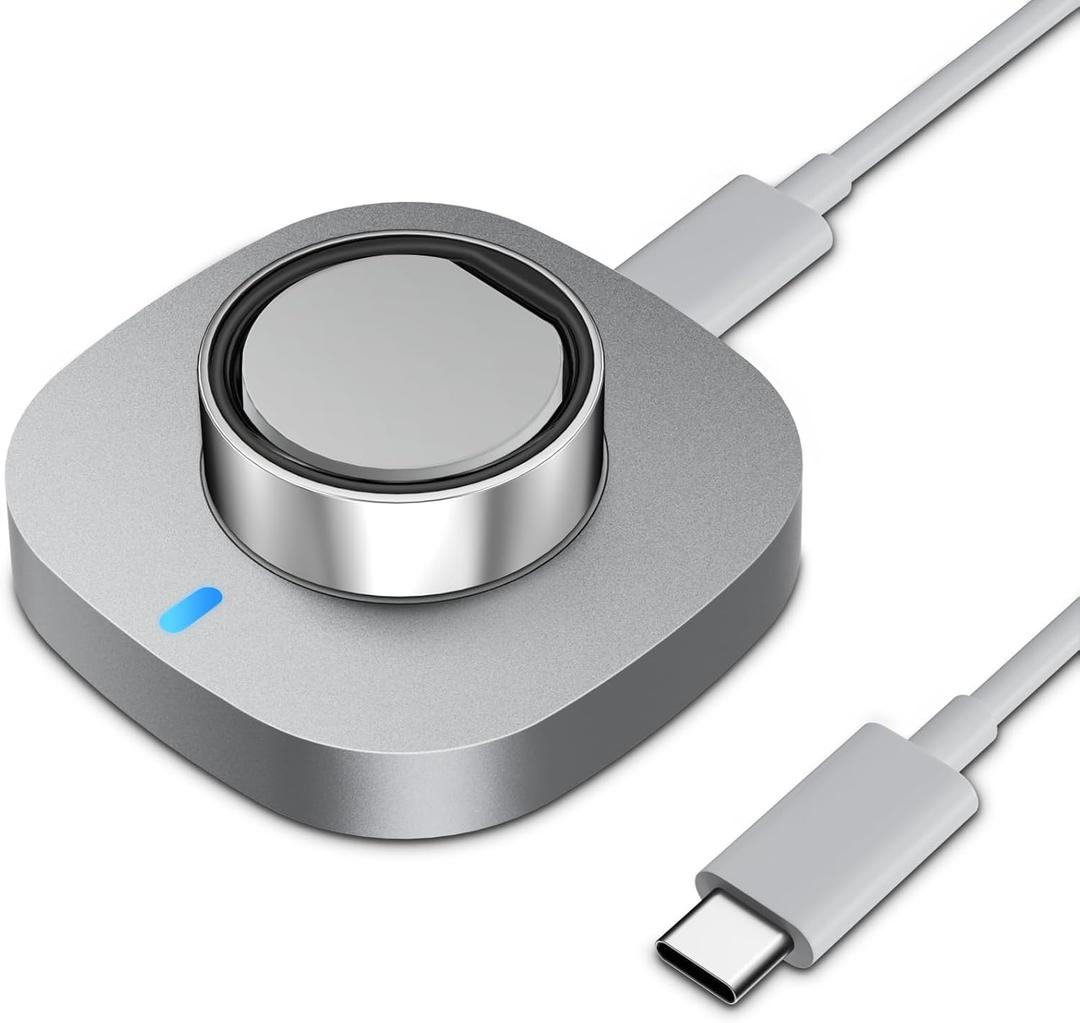 Charger Compatible with Ultrahuman Ring-Size 7,Fast Safe Charging Dock with USB-C Cable,Portable Design for Ultrahuman Ring Air,Silver Gray