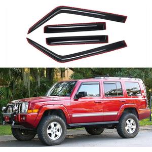 Window Visors Rain Guards for 2006-2010 Jeep Commander 194117 | 4pcs In-Channel Shatterproof Rain Guards Dark Smoke Window Vent Deflector Shades for 2006-2010 Jeep Commander car Accessories