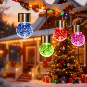 SOLPEX 12 Pack Solar Outdoor Lights Decorative, Hanging Christmas Decoration Solar Light Outdoor Solar Powered Waterproof Lights, Hanging Globe Light for Garden, Yard, Patio, Lawn(Color Changing)