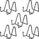 IBosins 5 Pack 3 Inch Small Plate Holder Display Stands, Mini Metal Black Frame Stand for Picture, Book, Photo Easel, Creation, Collectibles