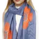 Sumato Scarf for Women Fall Winter Shawl Wraps Long Women Scarves Warm Soft Cashmere Feel Classic Floral Style (Sf1505-dark Blue)