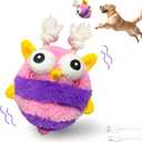 Moving Dog Toys  Rechargeable Interactive Dog Squeaky Toy with Motion-Activated Ball, Music, Recording & Silent Modes  Self-Play Toy for Small, Medium & Large Breeds (Bee)