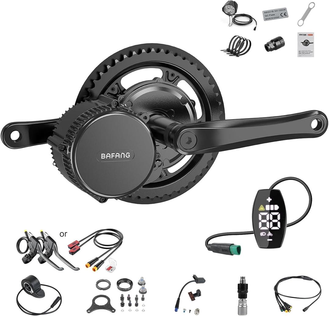 BAFANG 750W Mid Drive Kit,Mid Drive Ebike Conversion Kit Brushless Upgraded Motor with LCD Digital Display Chainring for Commuter Bike,Recumbent Trike,Mountain Bike,Cargo Bike (44T Sprocket)