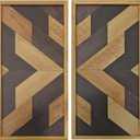 Aztec Wall Decor Set Wooden Western Wall Art, Framed Boho Rustic Native American Hangings, Vintage Navajo Tribal Decorations for Country Living Room or Bedroom 20.87 x 9.84 x 0.2 inches