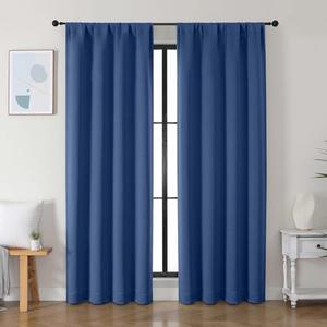 Simplebrand Ava Royal Blue Blackout Curtains for Bedroom 84 Inch Length 2 Panels Set, Solid Thermal Insulated Privacy Nursery Window Treatment Curtains Blackout Drapes, W40 x L84 Inch, Royal Blue