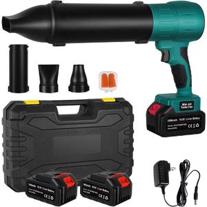 LAMA Cordless Leaf Blower, 700,000 RPM Portable Handheld Blowers, Lightweight Dust Cleaner, Extended Nozzle for Patio Cleaning, Car Blowing Water, Blowing Leaves/Dust (2 Battery+Storage Case), Blue