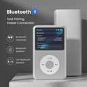 64Gb Mp3 Player with Bluetooth Y1 Portable Music Digital Players Supports Playlist Audiobook Video Nice Gadget for Kids Silver