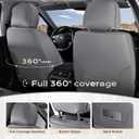 Coverado Car Seat Covers Full Set, Seat Covers for Cars, Car Seat Cover, Car Seat Protector, Leather Car Seat Cushion, Waterproof Car Seat Covers Front Seats and Back Fit for Most Cars(Gray&White)