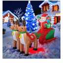 Christmas Inflatable Clearance, 8 FT Christmas Inflatable Outdoor Decoration Deer Pull car, Giant Santa Claus Driving Racing car in The Snow, for Garden Lawn Christmas Decoration