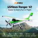 Fms Rc Planes for Adults Beginners 1220mm Ranger Remote Control Airplane with Reflex Green Hobby Rc Airplanes PNP (No Transmitter Battery,Charger)