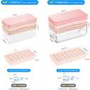 PHINOX Ice Cube Tray with Lid and Bin, Ice Trays for Freezer, Flexible Ice Cube Trays, Making 56 pcs Ice Cubes, Chilling Cocktail, Whiskey, Coffee, with 2 trays, Ice Container, Scoop&Cover, BPA Free